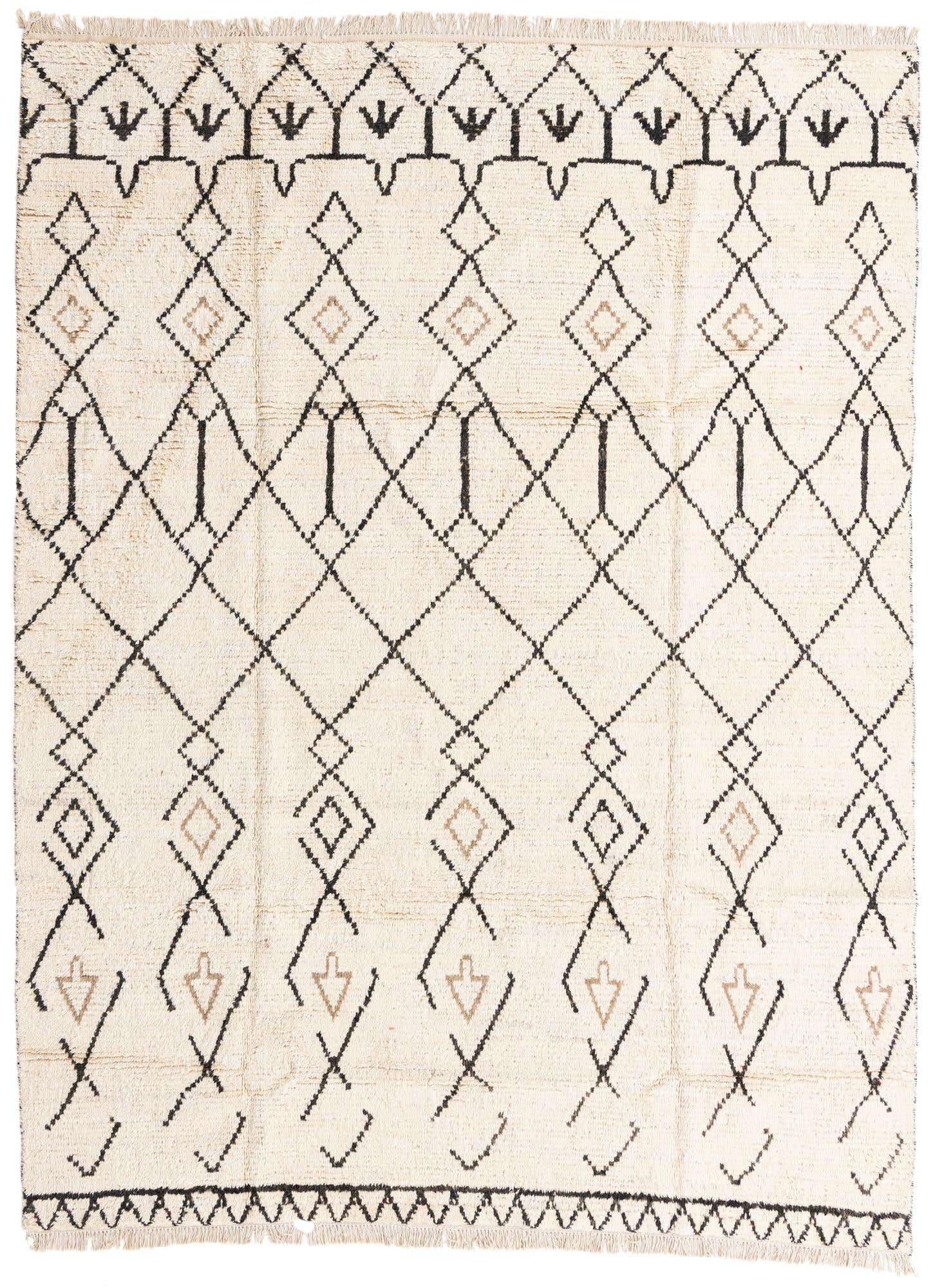 8' x 10' 8 Hand Knotted Moroccan Wool Rug