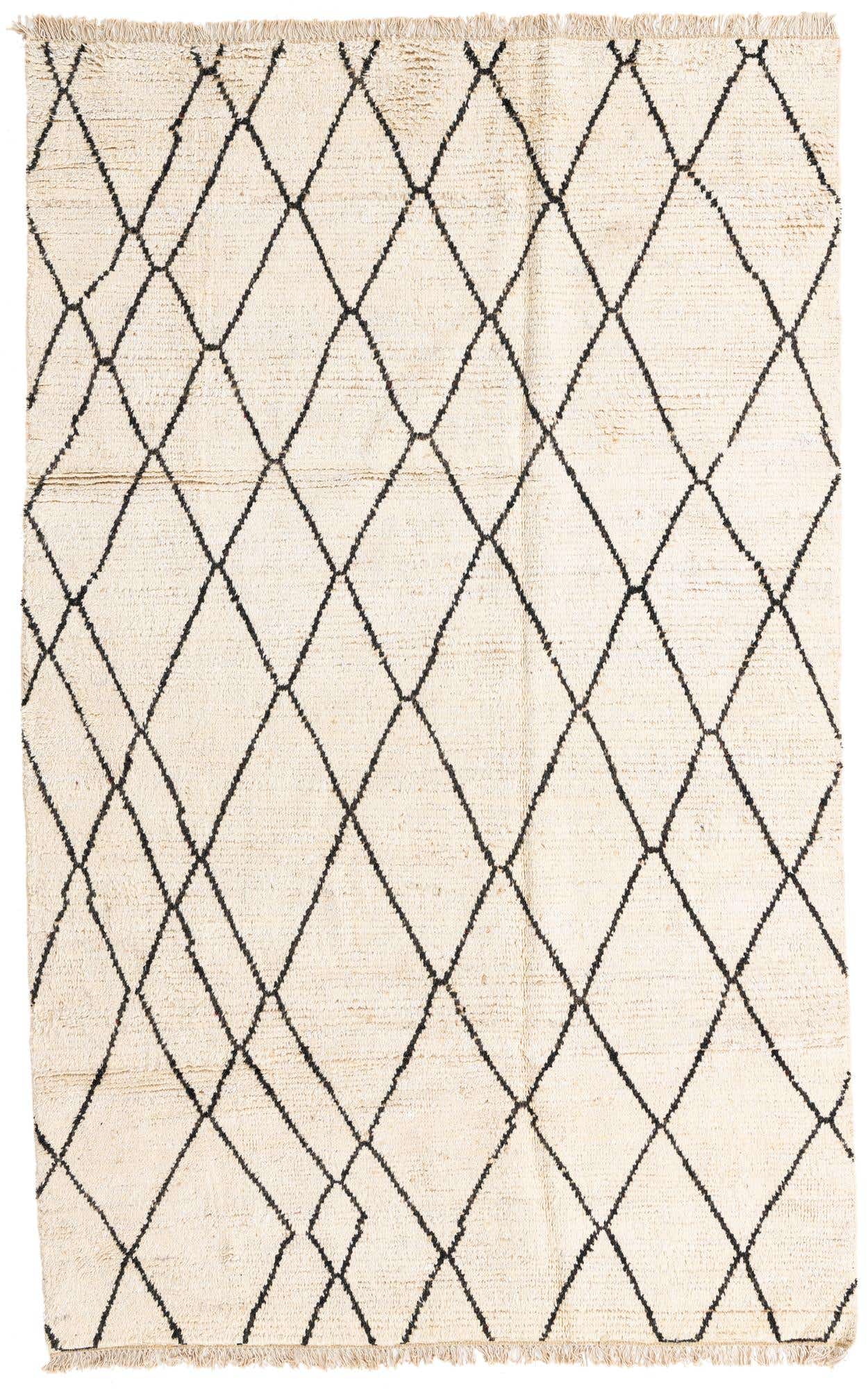 6' x 9' 7 Hand Knotted Moroccan Wool Rug
