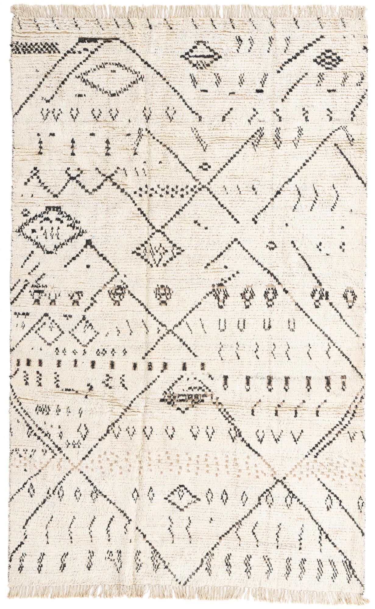 5' 9 x 9' 5 Hand Knotted Moroccan Wool Rug