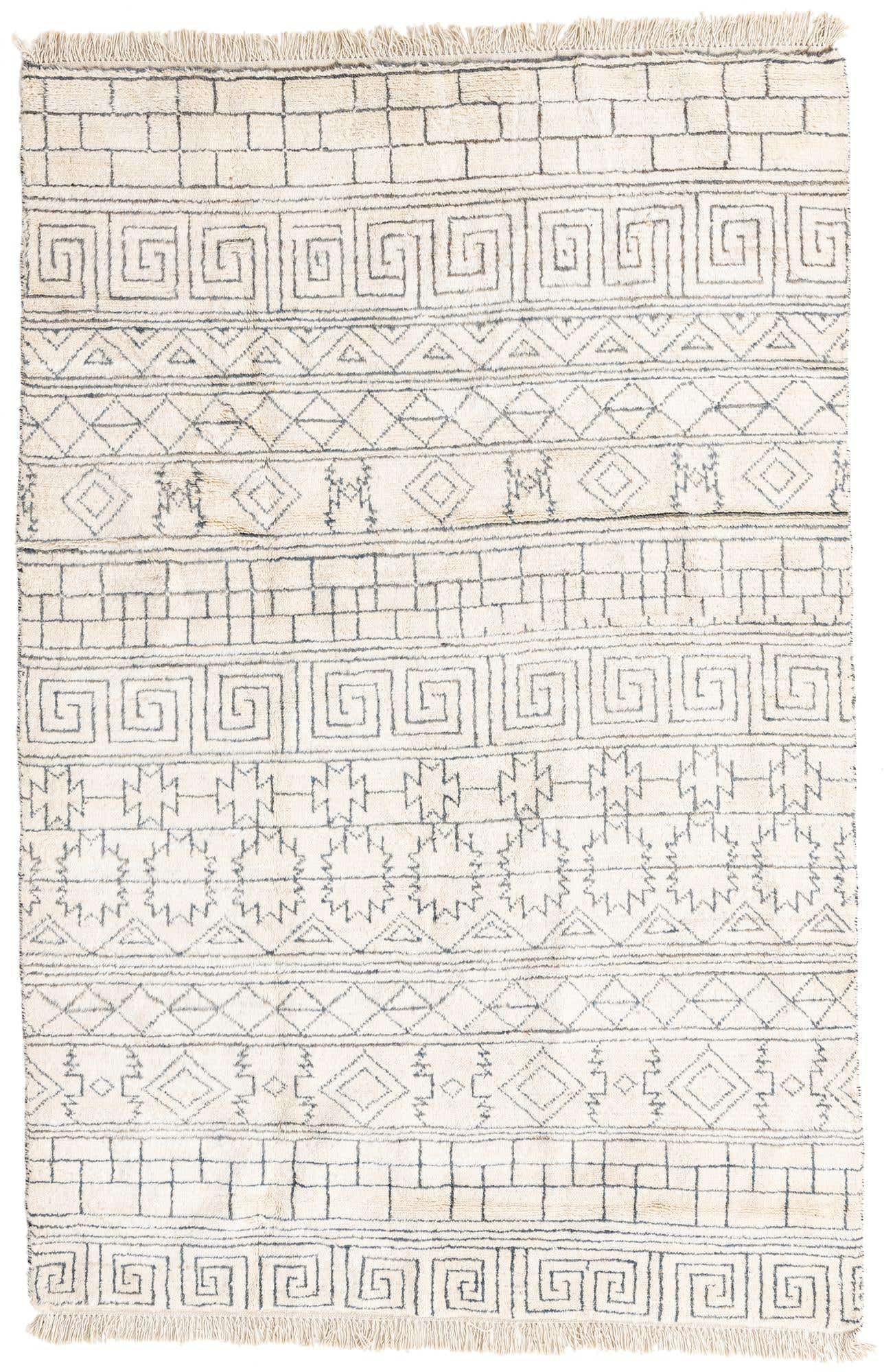 5' 2 x 8' Hand Knotted Moroccan Wool Rug