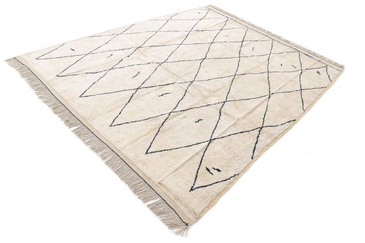 Detail image of 9' 4 x 12' Hand Knotted Moroccan Wool Rug