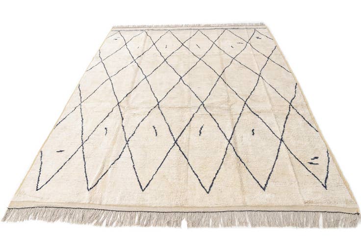 Detail image of 9' 4 x 12' Hand Knotted Moroccan Wool Rug