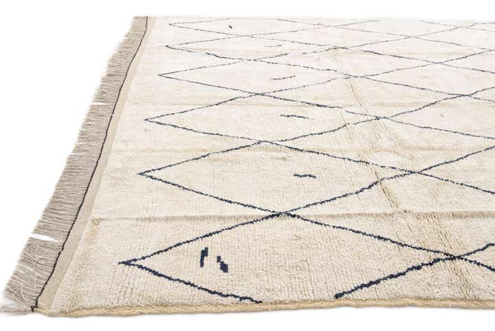 9' 4 x 12' Hand Knotted Moroccan Wool Rug