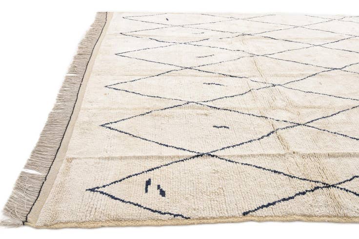 Detail image of 9' 4 x 12' Hand Knotted Moroccan Wool Rug