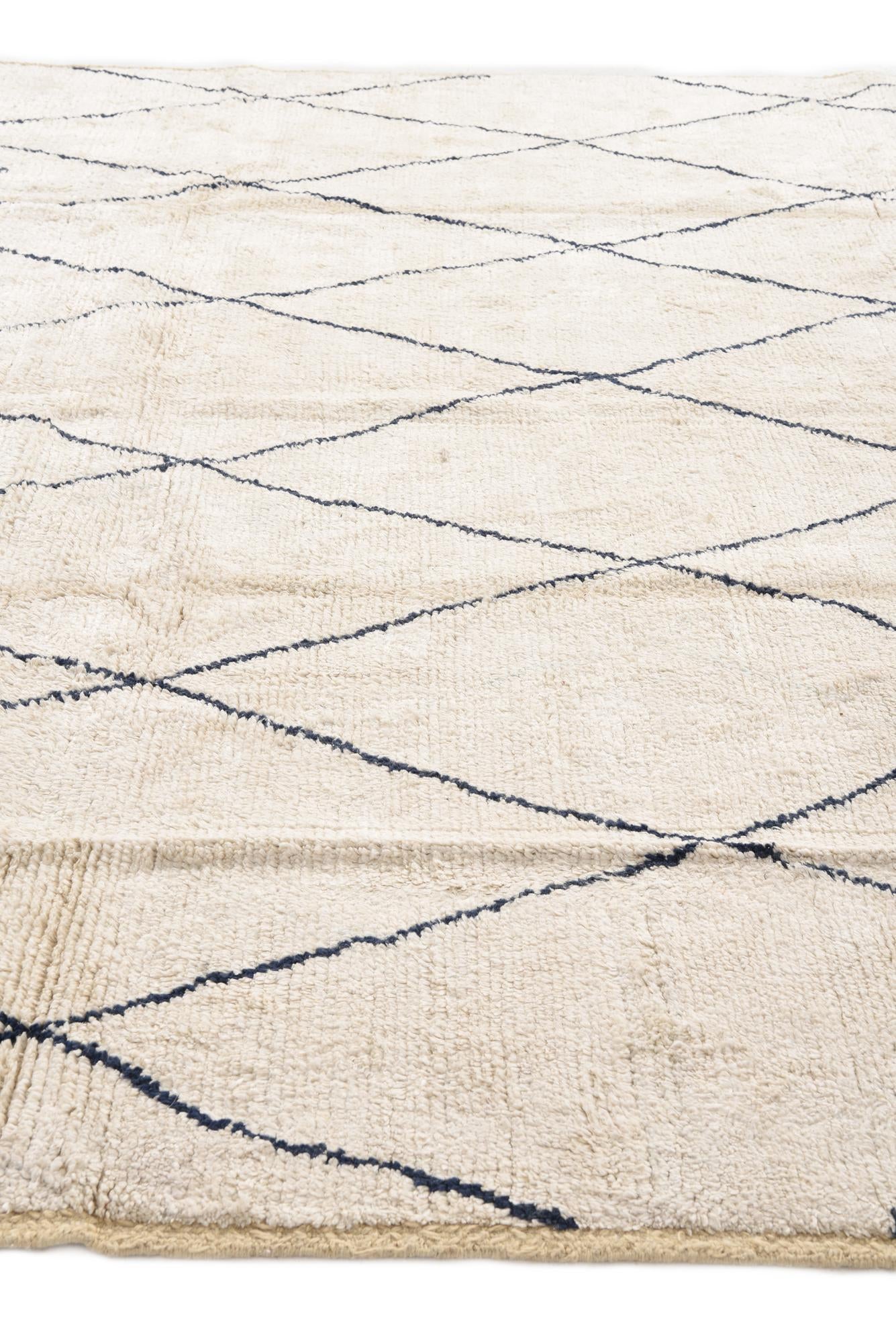 9' 4 x 12' Hand Knotted Moroccan Wool Rug