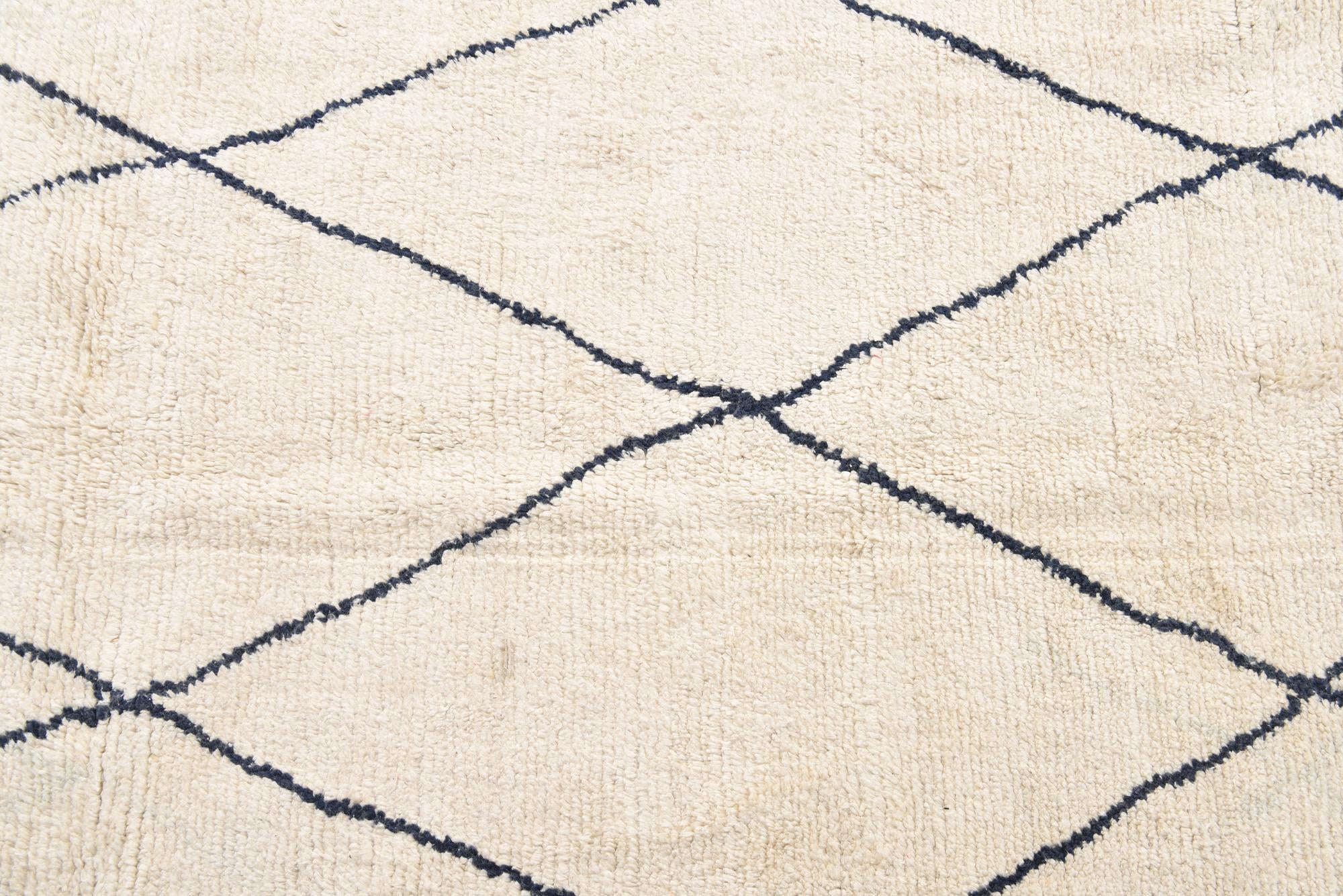 9' 4 x 12' Hand Knotted Moroccan Wool Rug