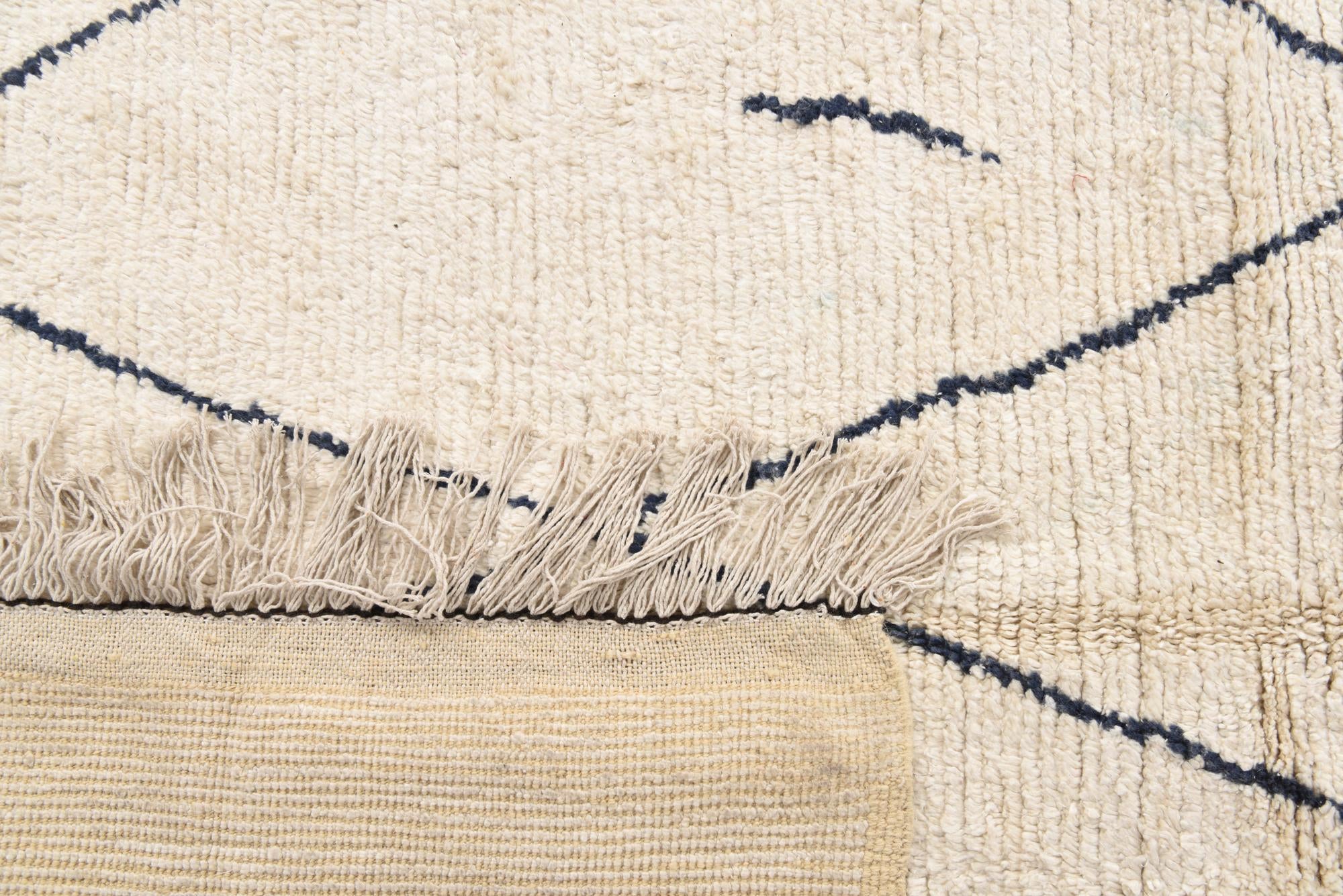 9' 4 x 12' Hand Knotted Moroccan Wool Rug