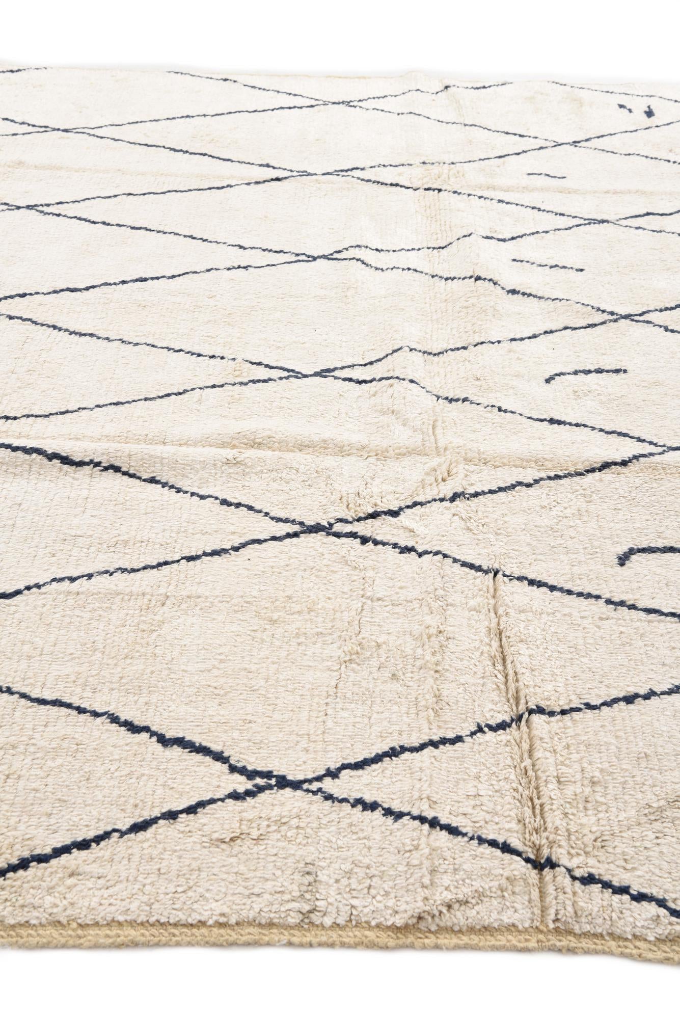 9' 4 x 12' Hand Knotted Moroccan Wool Rug