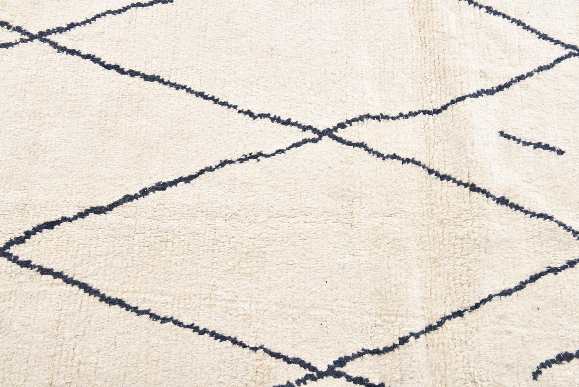 9' 4 x 12' Hand Knotted Moroccan Wool Rug