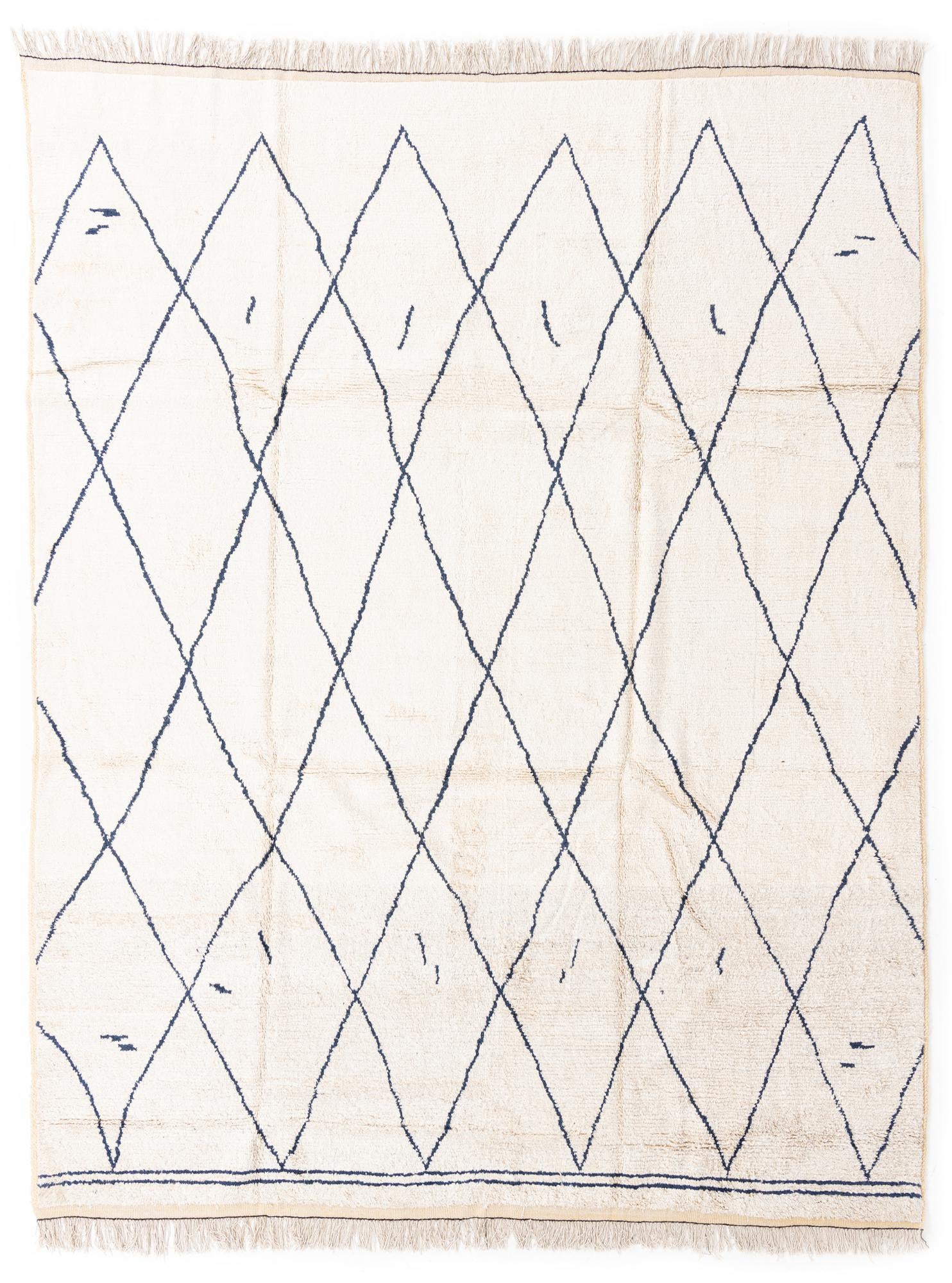 9' 4 x 12' Hand Knotted Moroccan Wool Rug