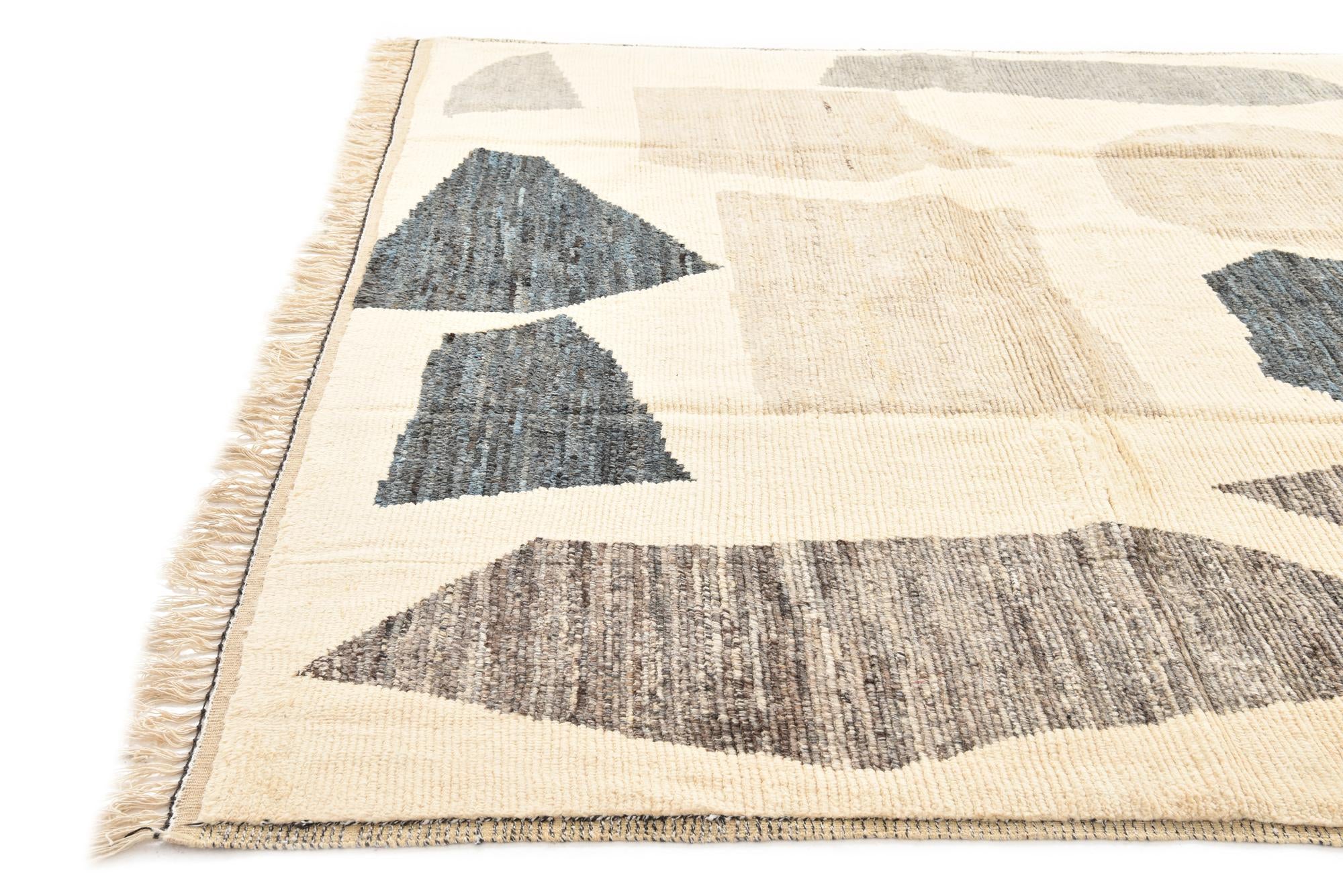 9' 1 x 12' 4 Hand Knotted Moroccan Wool Rug