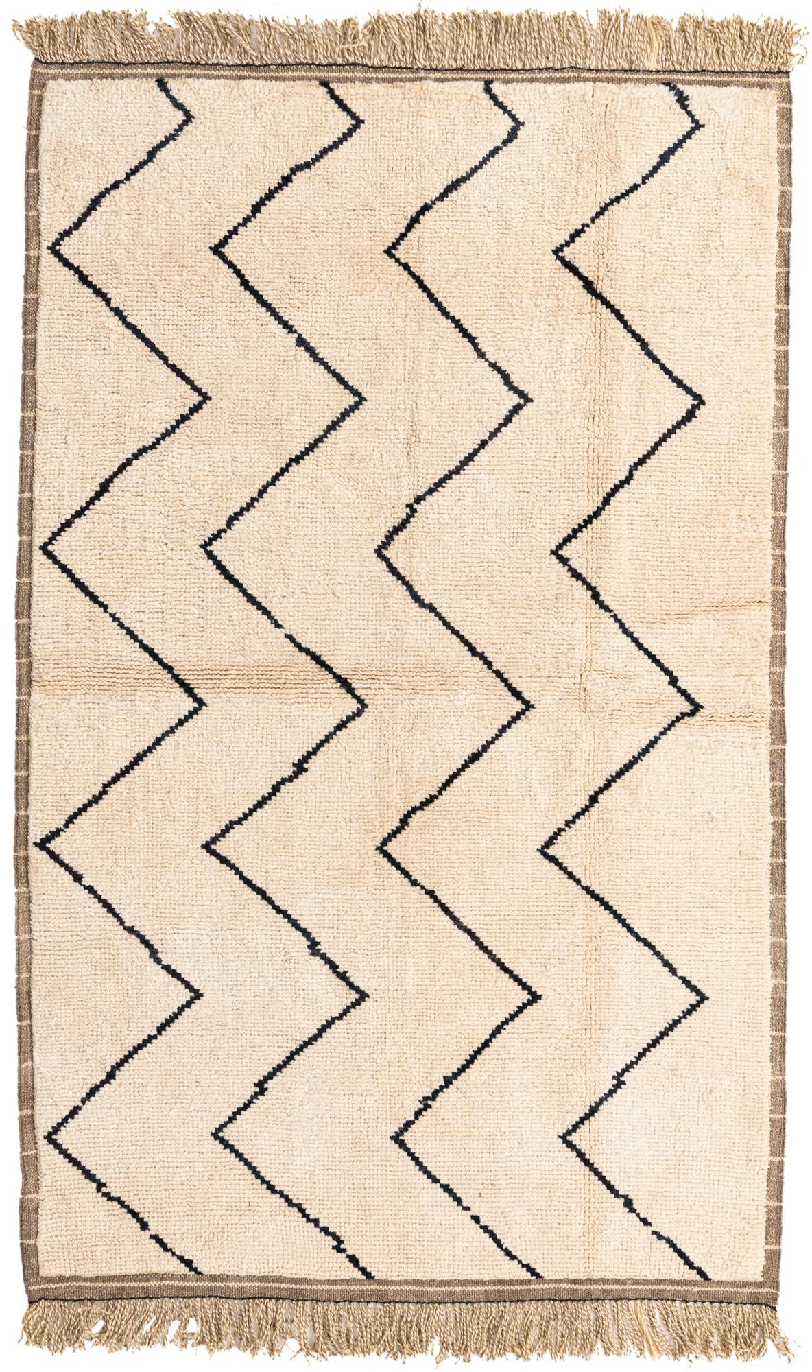 5' 3 x 8' 5 Hand Knotted Moroccan Wool Rug