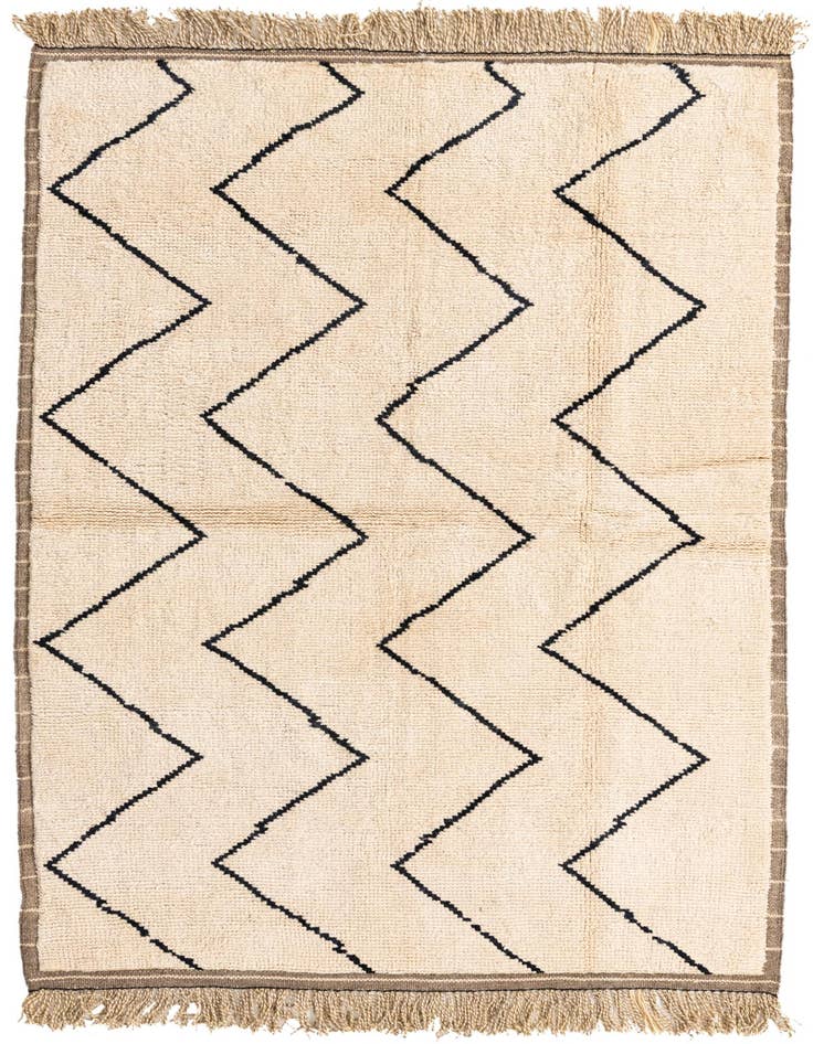 Detail image of 5' 3 x 8' 5 Hand Knotted Moroccan Wool Rug