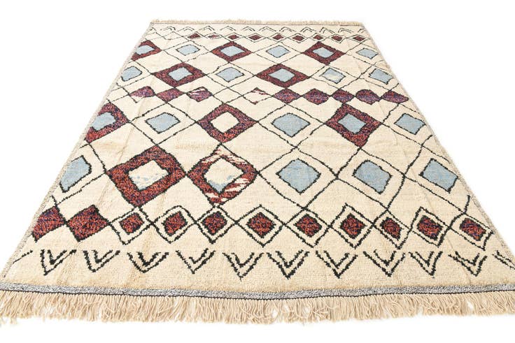 Detail image of 8' x 10' Hand Knotted Moroccan Wool Rug