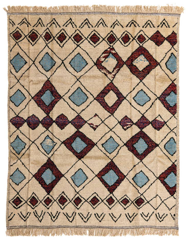 Detail image of 8' x 10' Hand Knotted Moroccan Wool Rug