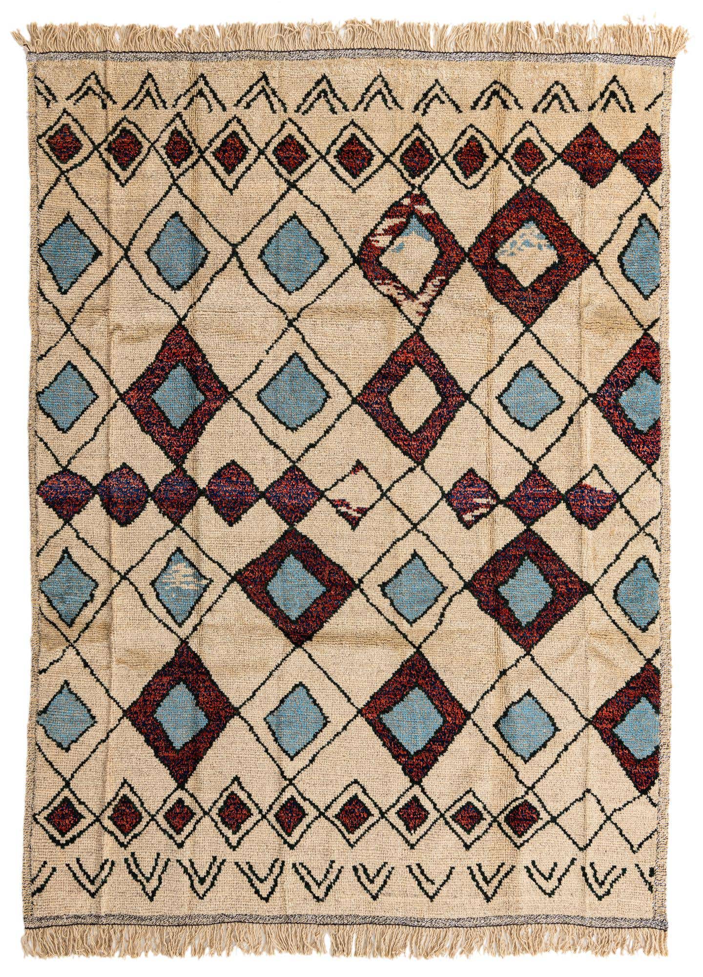 8' x 10' Hand Knotted Moroccan Wool Rug