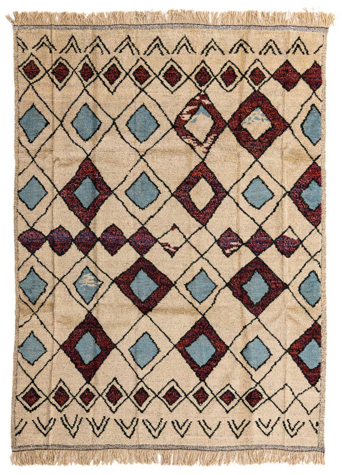 Detail image of 8' x 10' Hand Knotted Moroccan Wool Rug