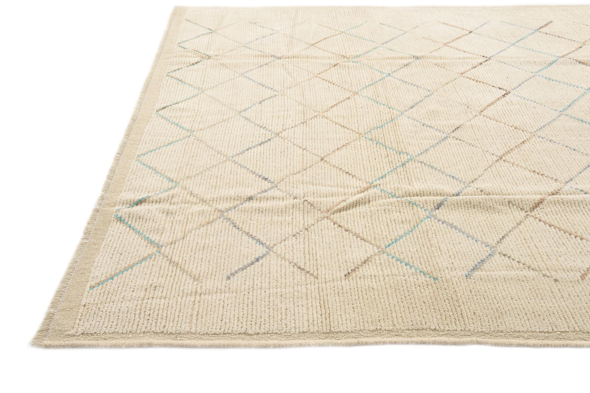 8' 4 x 10' 4 Hand Knotted Moroccan Wool Rug