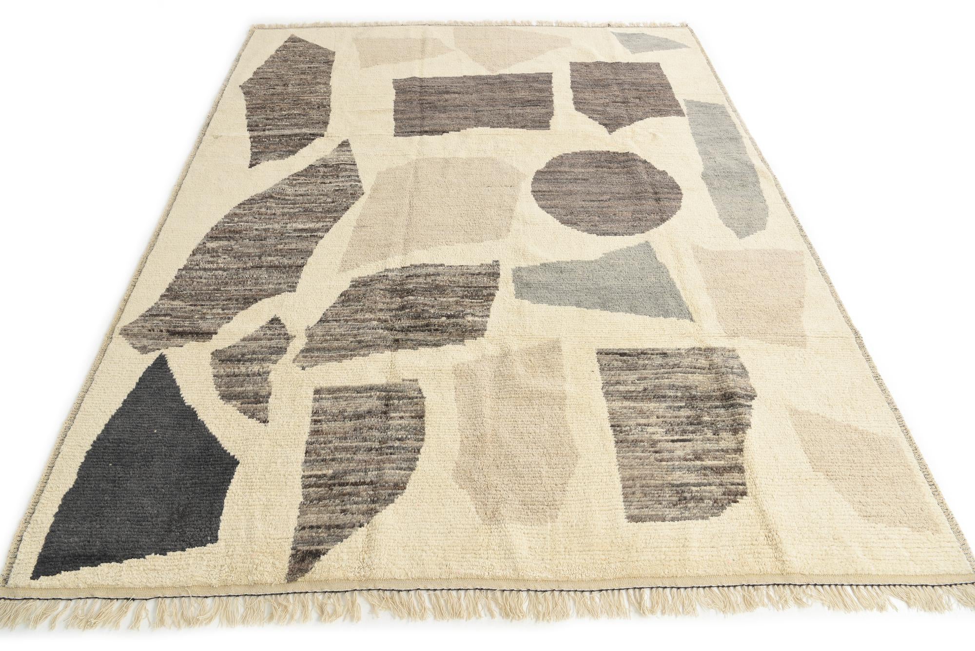 9' 4 x 12' 2 Hand Knotted Moroccan Wool Rug