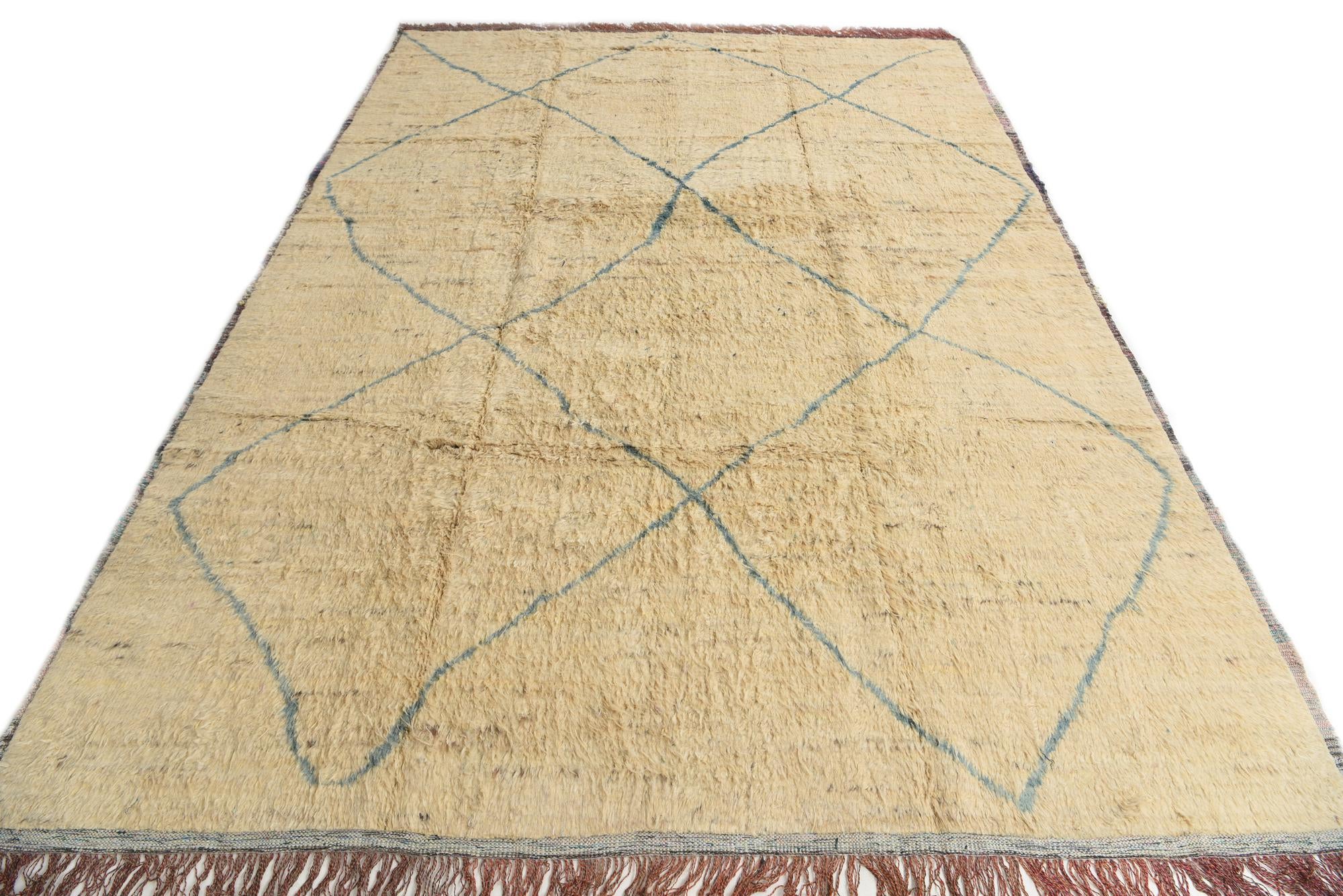 10' x 14' 2 Hand Knotted Moroccan Wool Rug