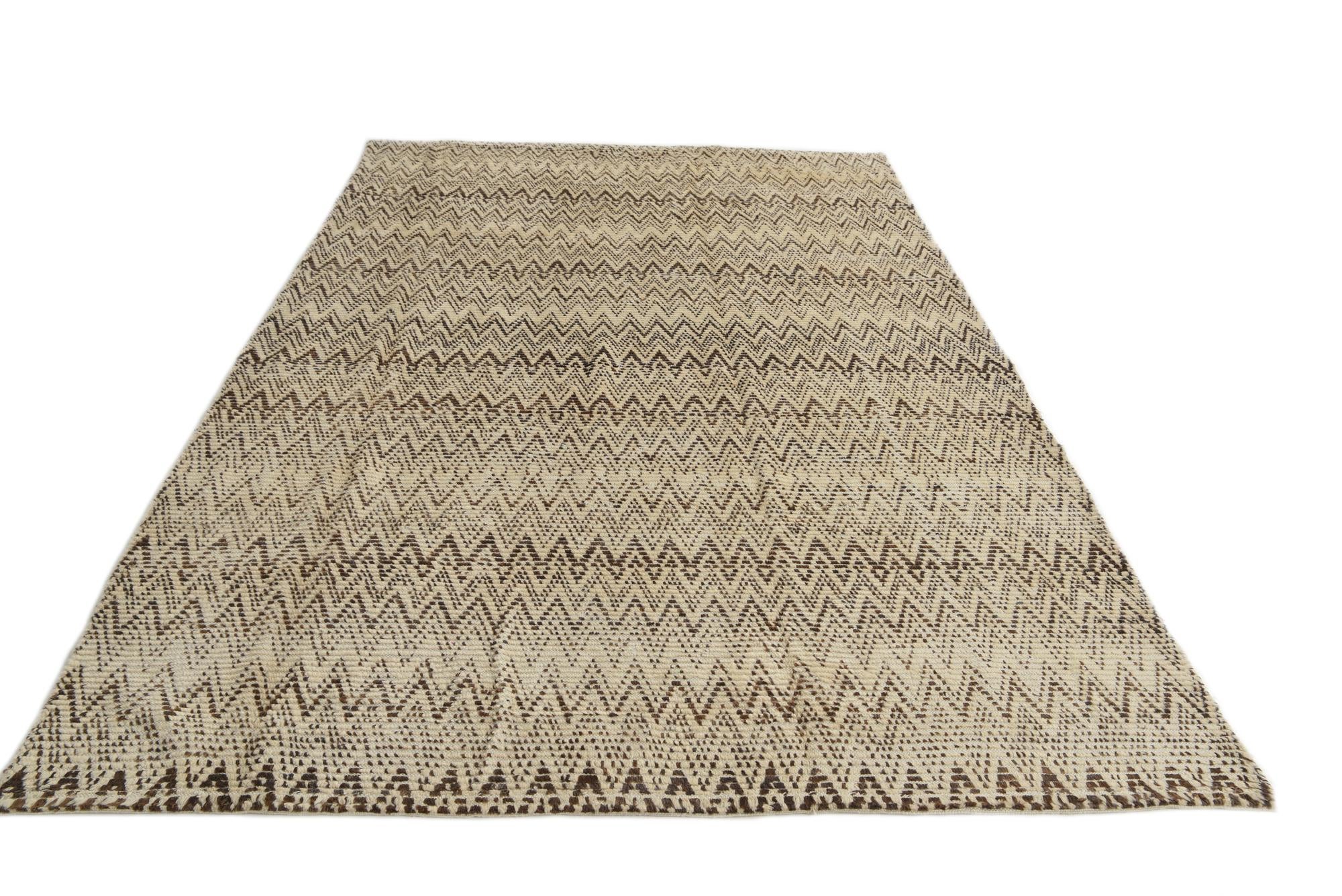 6' 1 x 9' 4 Hand Knotted Moroccan Wool Rug