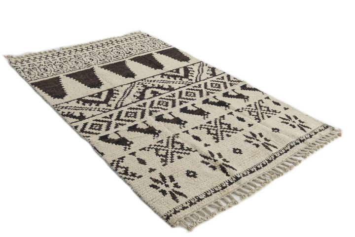 4' 5 x 6' 8 Hand Knotted Moroccan Wool Rug