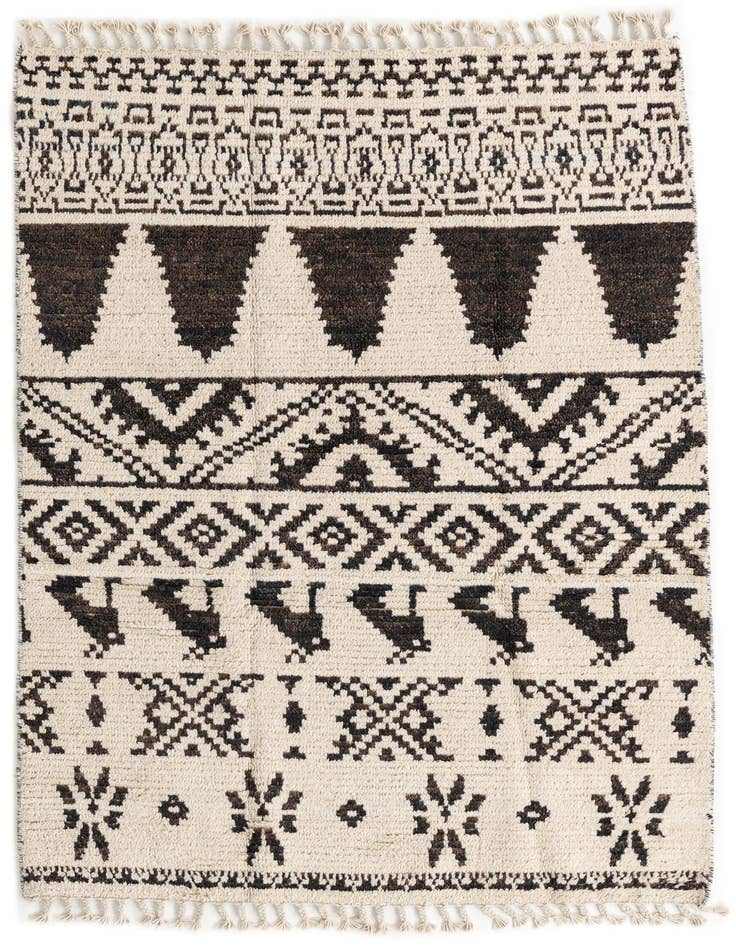 Detail image of 4' 5 x 6' 8 Hand Knotted Moroccan Wool Rug