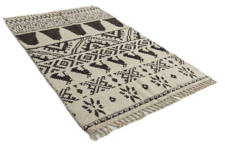4' 4 x 6' 7 Hand Knotted Moroccan Wool Rug