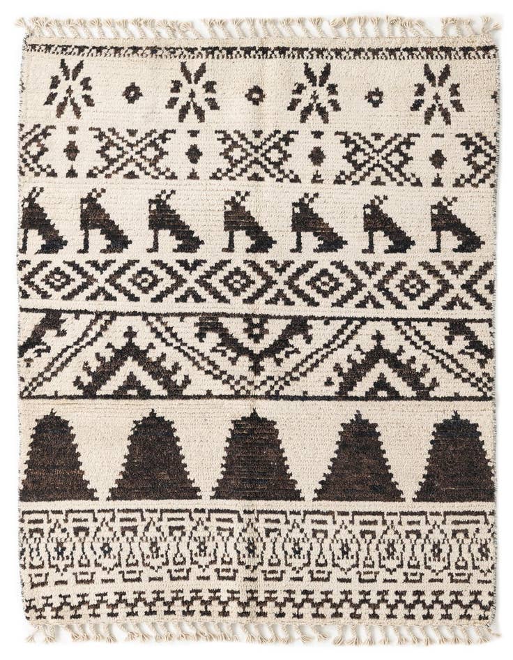 Detail image of 4' 4 x 6' 7 Hand Knotted Moroccan Wool Rug
