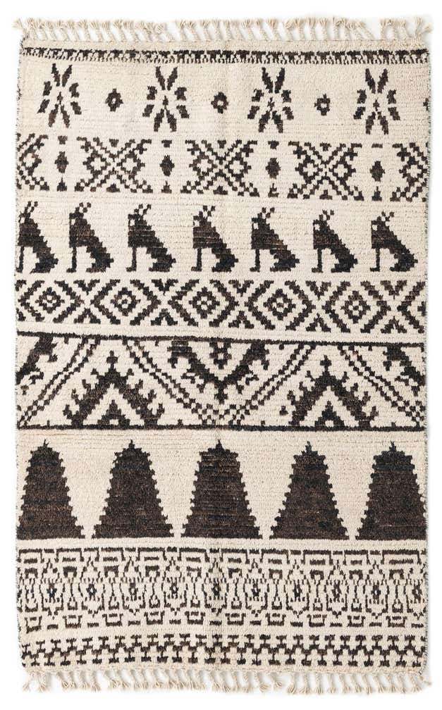 4' 4 x 6' 7 Hand Knotted Moroccan Wool Rug