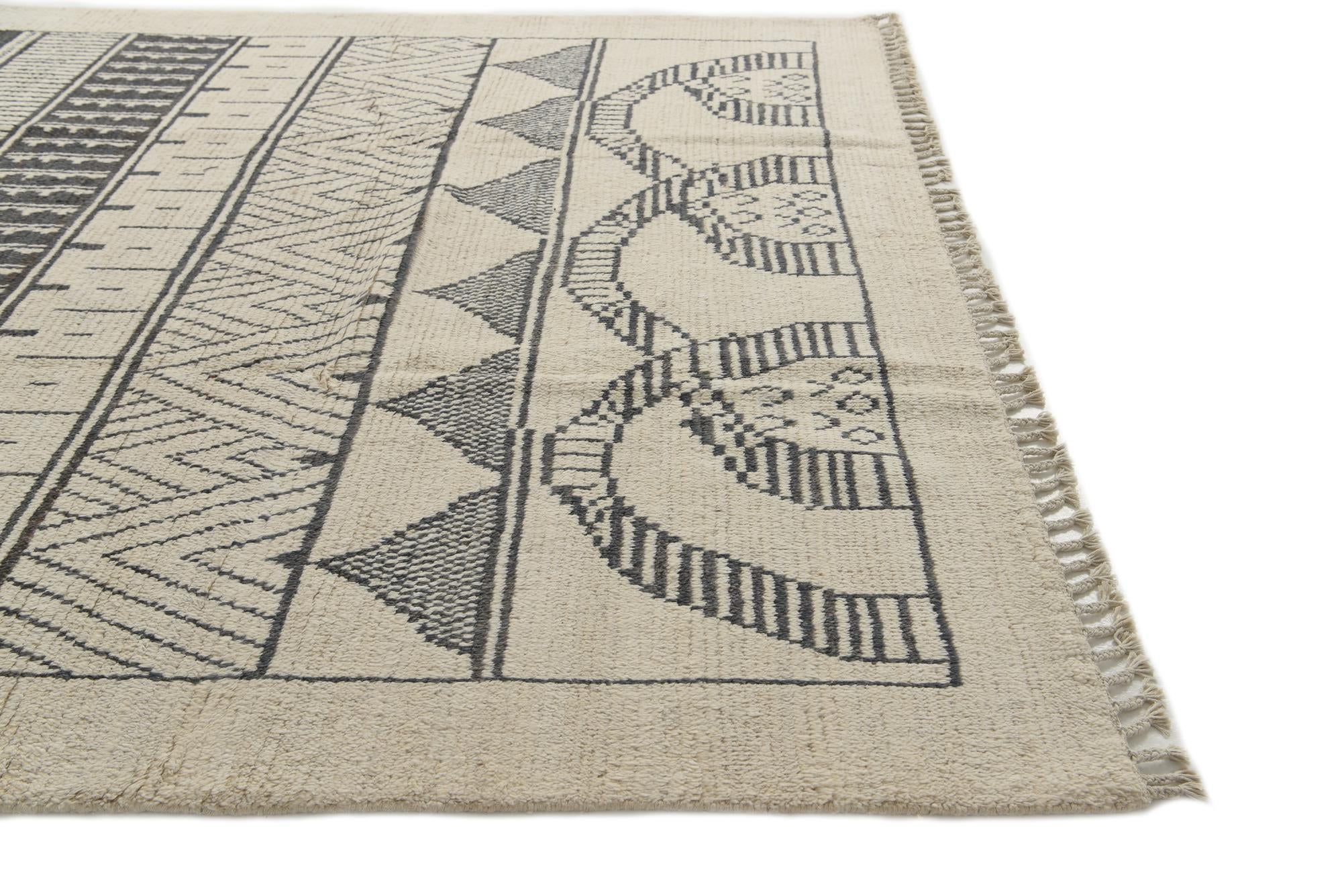 8' 1 x 10' 9 Hand Knotted Moroccan Wool Rug