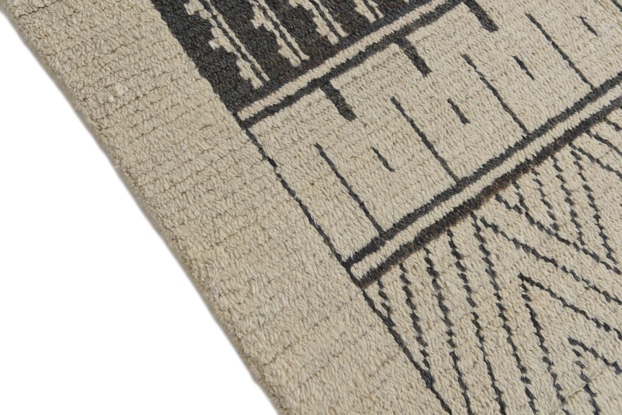 8' 1 x 10' 9 Hand Knotted Moroccan Wool Rug