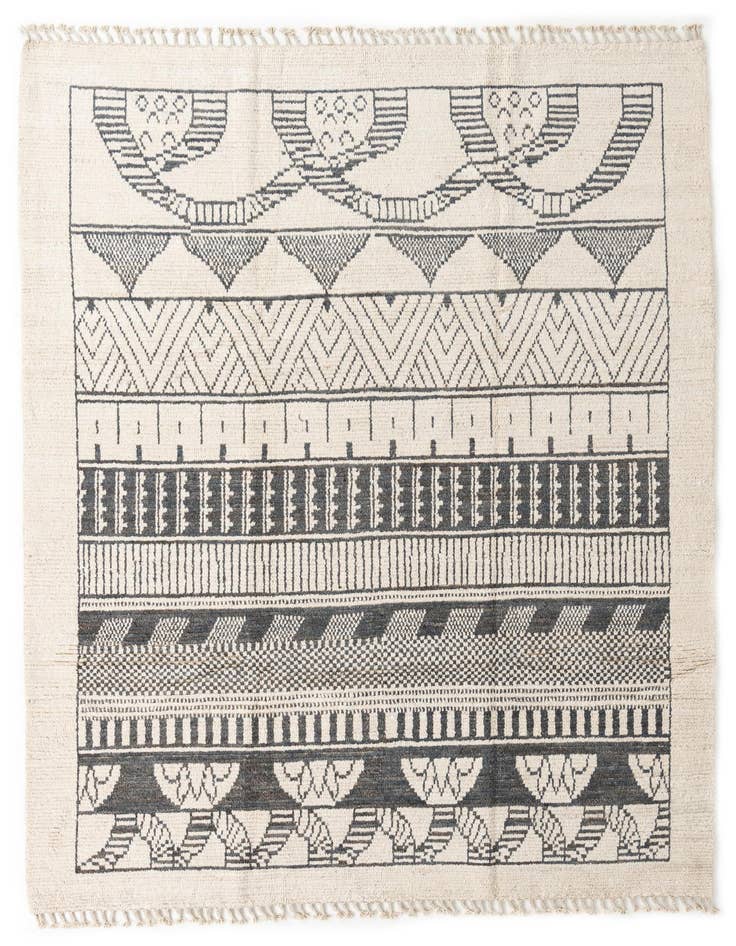 Detail image of 8' 1 x 10' 9 Hand Knotted Moroccan Wool Rug