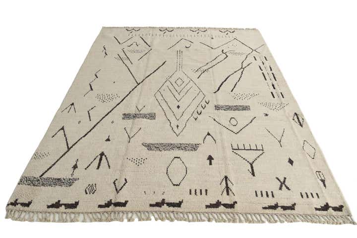 8' 2 x 10' 5 Hand Knotted Moroccan Wool Rug