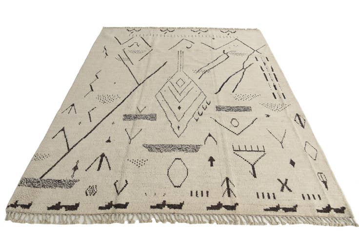 Detail image of 8' 2 x 10' 5 Hand Knotted Moroccan Wool Rug