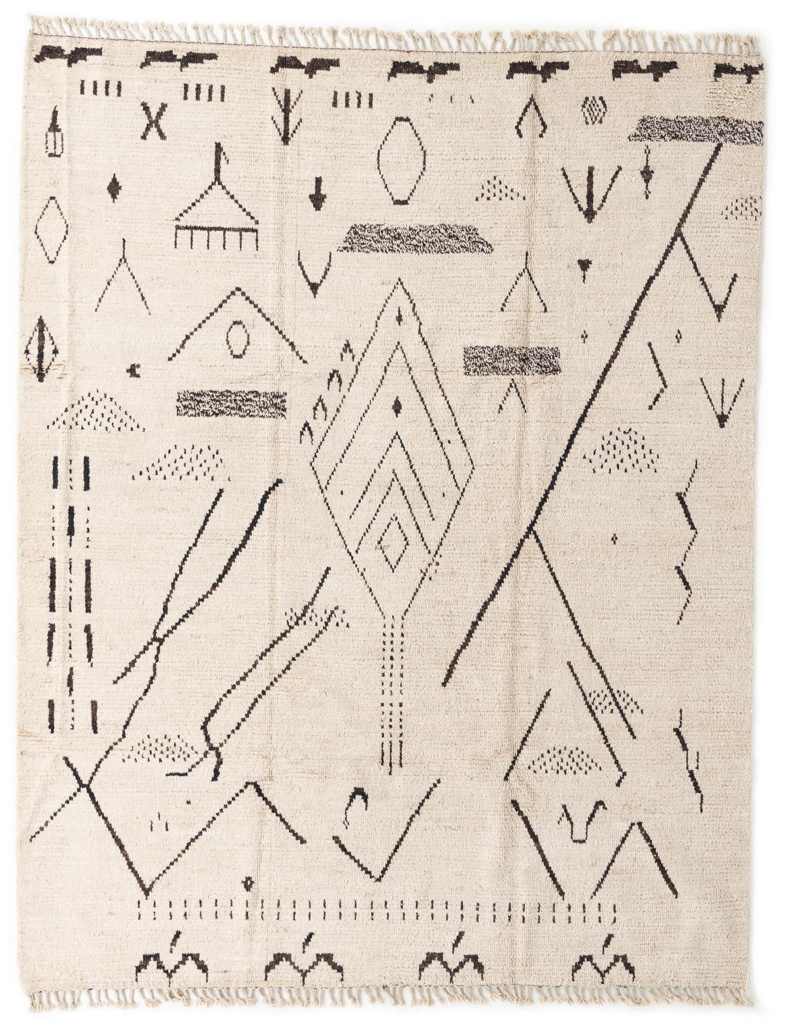 8' 2 x 10' 5 Hand Knotted Moroccan Wool Rug