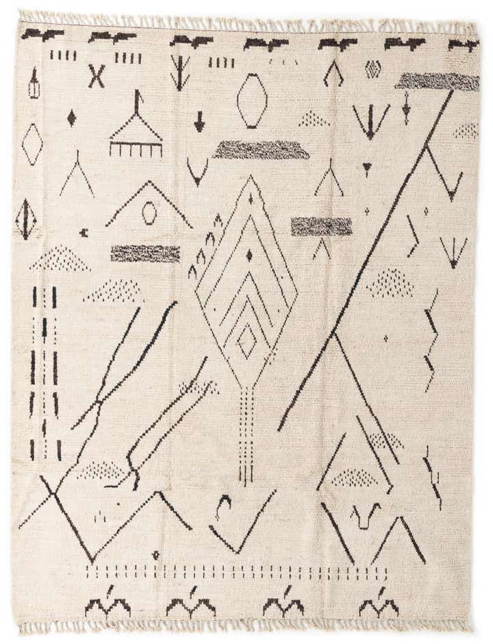 8' 2 x 10' 5 Hand Knotted Moroccan Wool Rug