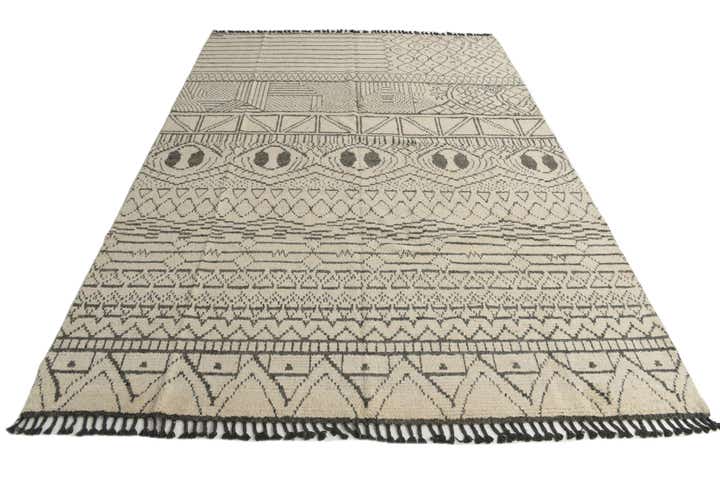 9' x 12' 7 Hand Knotted Moroccan Wool Rug