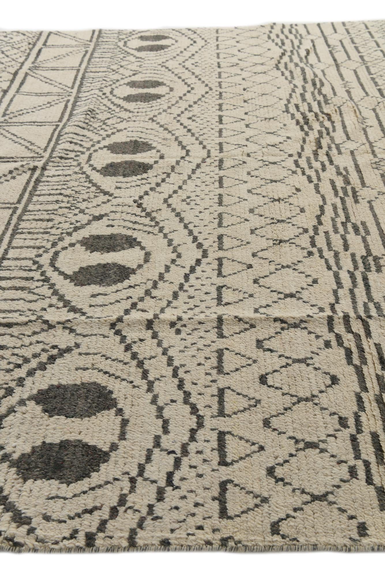 9' x 12' 7 Hand Knotted Moroccan Wool Rug