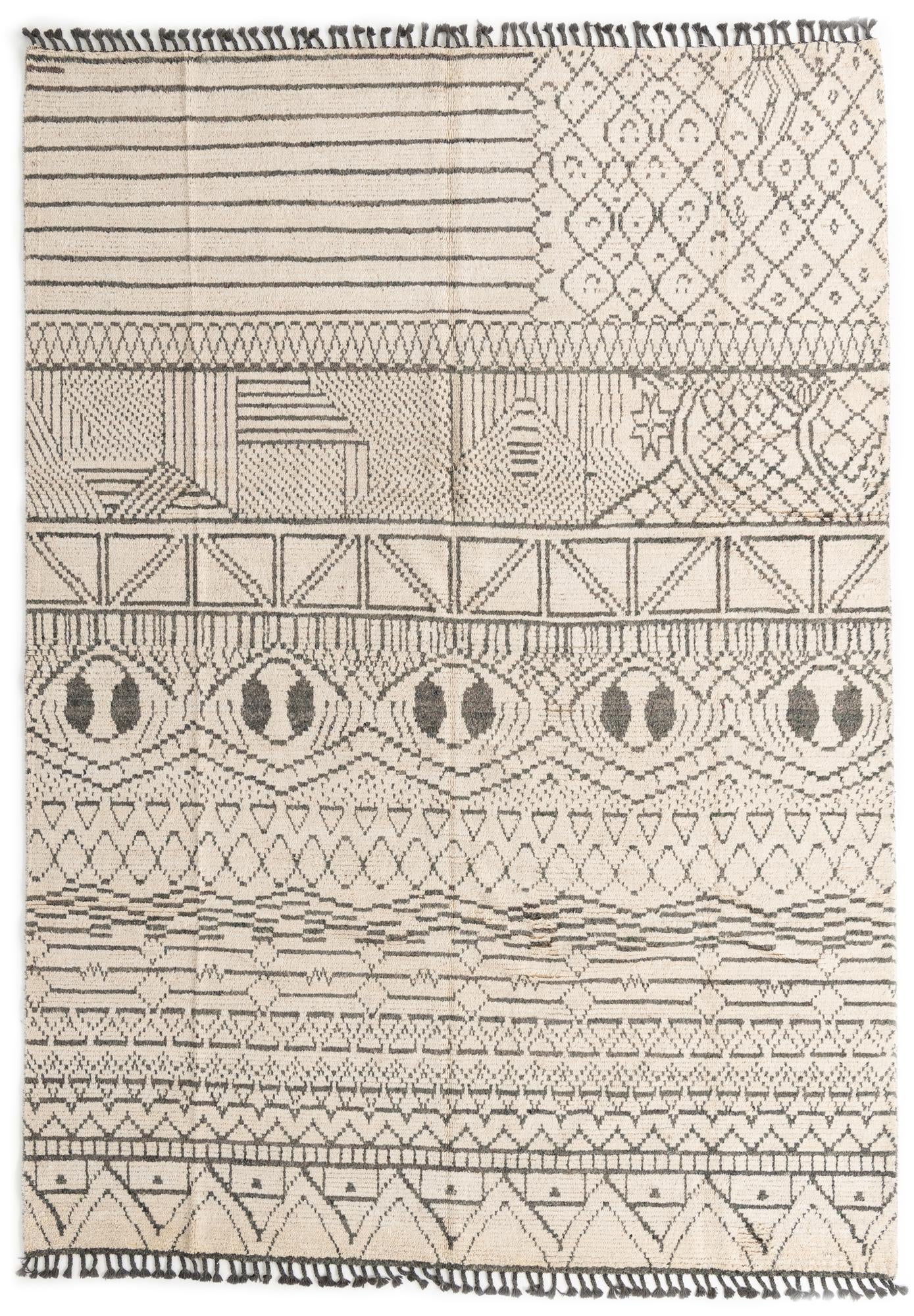 9' x 12' 7 Hand Knotted Moroccan Wool Rug