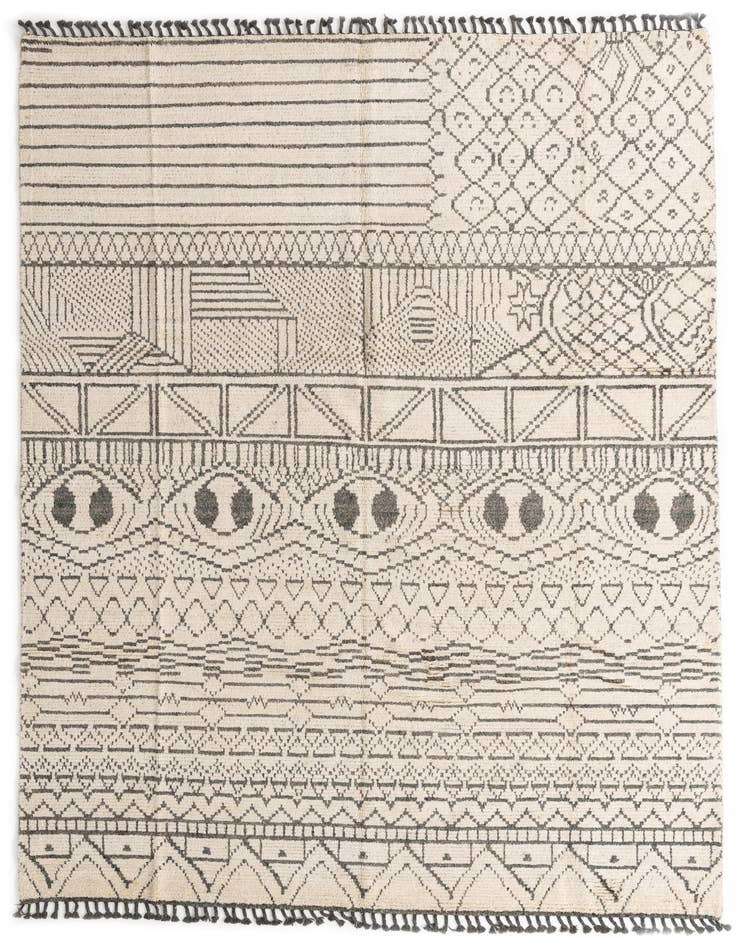 Detail image of 9' x 12' 7 Hand Knotted Moroccan Wool Rug