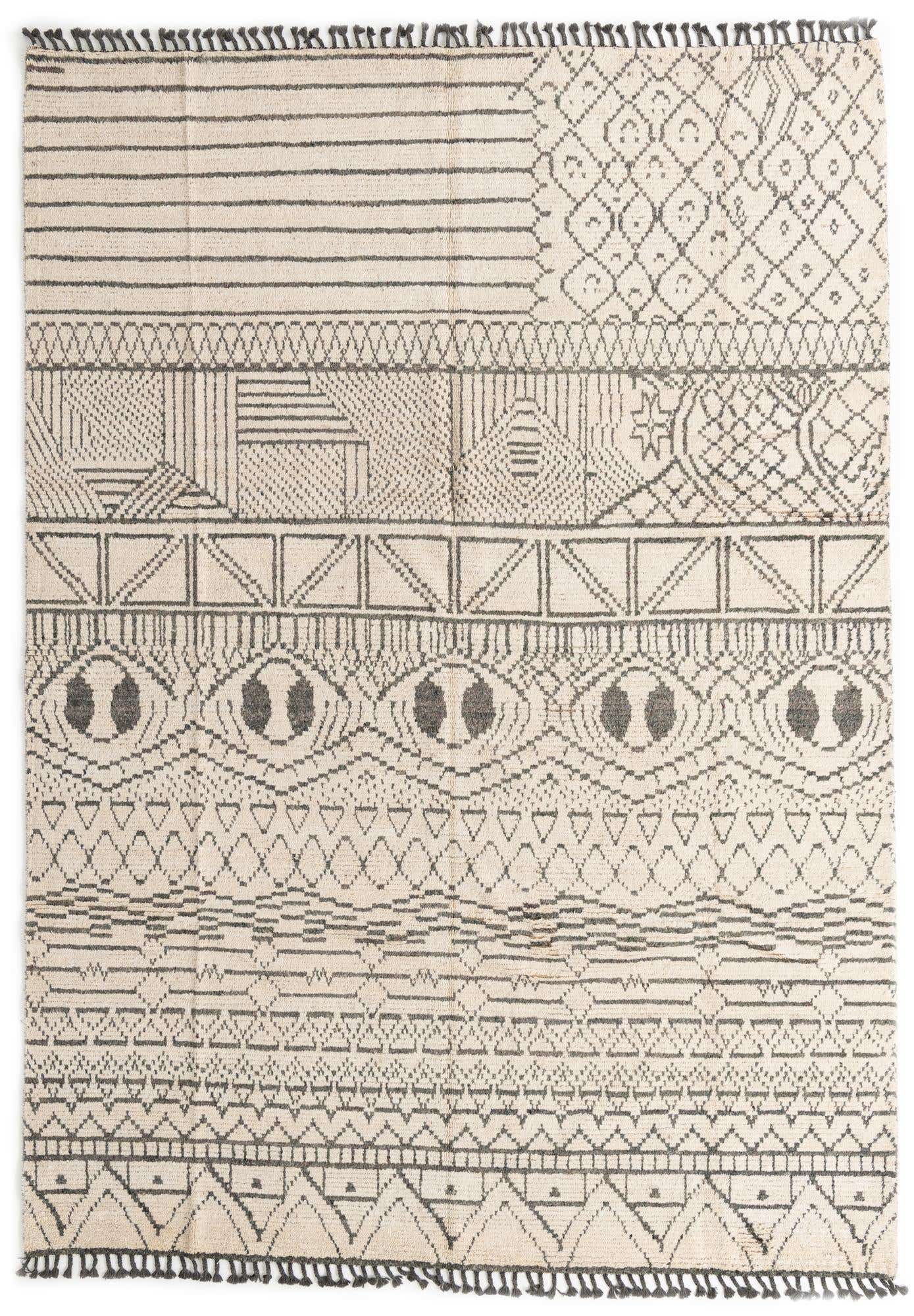 9' x 12' 7 Hand Knotted Moroccan Wool Rug