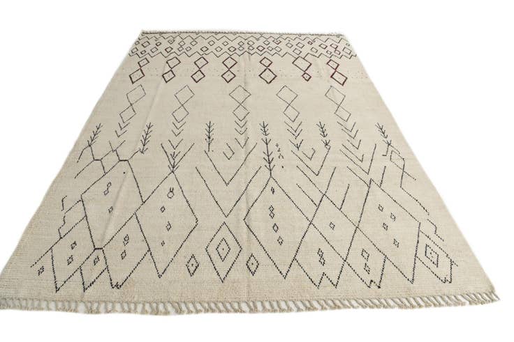 Detail image of 8' 9 x 12' Hand Knotted Moroccan Wool Rug