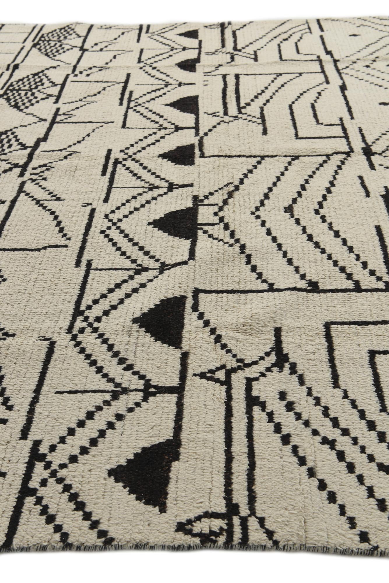 9' x 12' 1 Hand Knotted Moroccan Wool Rug