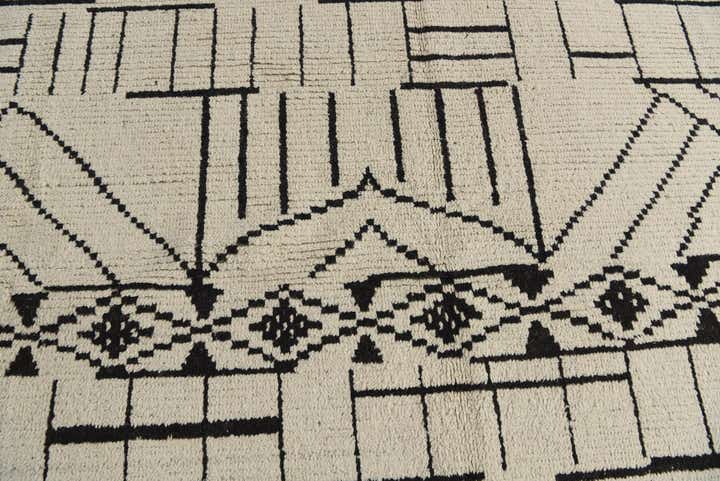 9' x 12' 1 Hand Knotted Moroccan Wool Rug