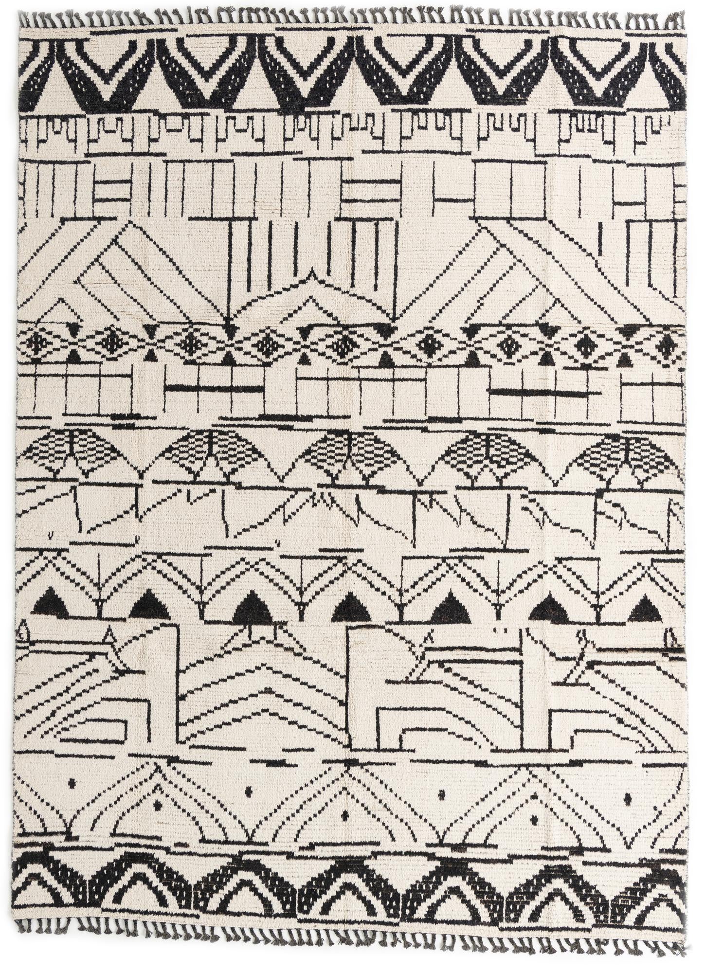 9' x 12' 1 Hand Knotted Moroccan Wool Rug