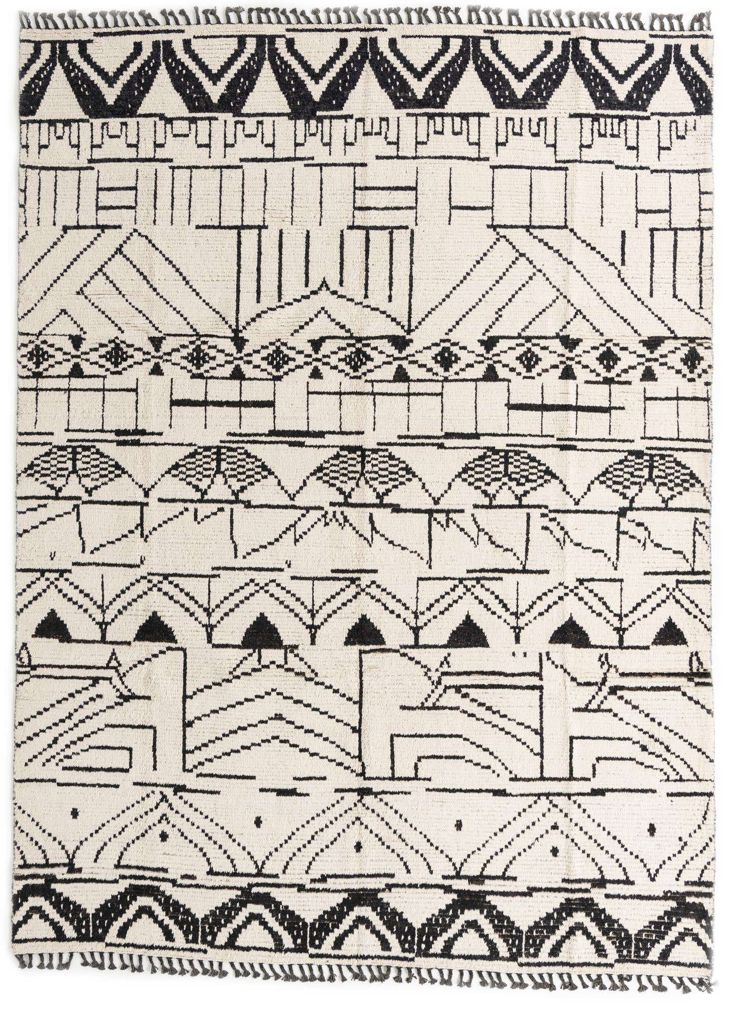 9' x 12' 1 Hand Knotted Moroccan Wool Rug