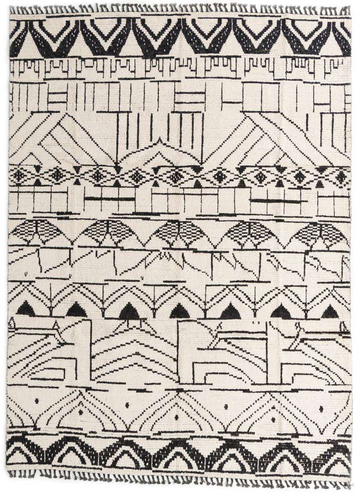 9' x 12' 1 Hand Knotted Moroccan Wool Rug