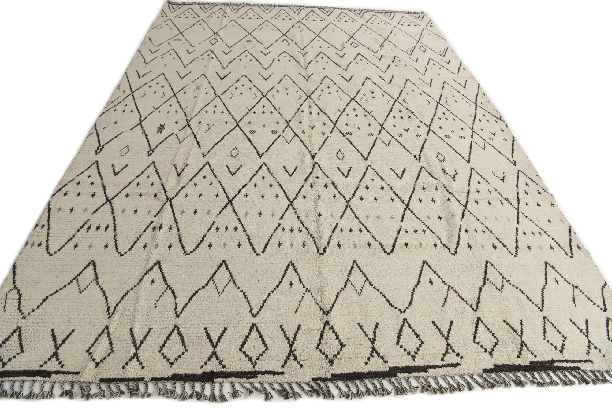 10' 2 x 14' 3 Hand Knotted Moroccan Wool Rug