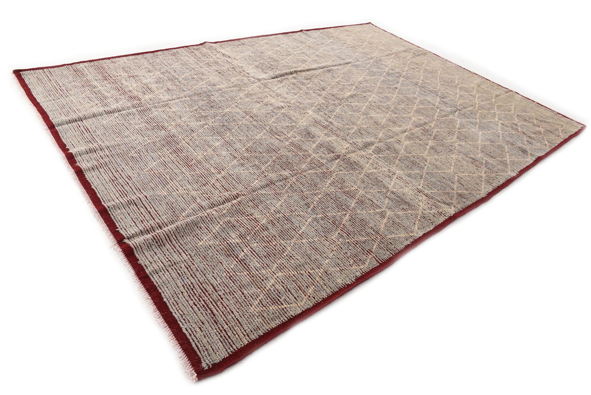 9' 3 x 13' Hand Knotted Moroccan Wool Rug